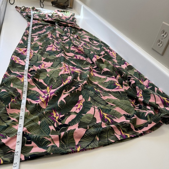 Lands End Womens Tropical Leaf Print Wrap Maxi Dress Size SMALL Resort Vacation - Picture 11 of 12